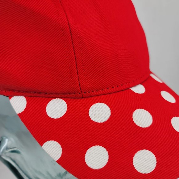 Disney Parks Minnie Mouse Bow Ears Polka Dot Snapback Baseball Cap Youth - Picture 12 of 16